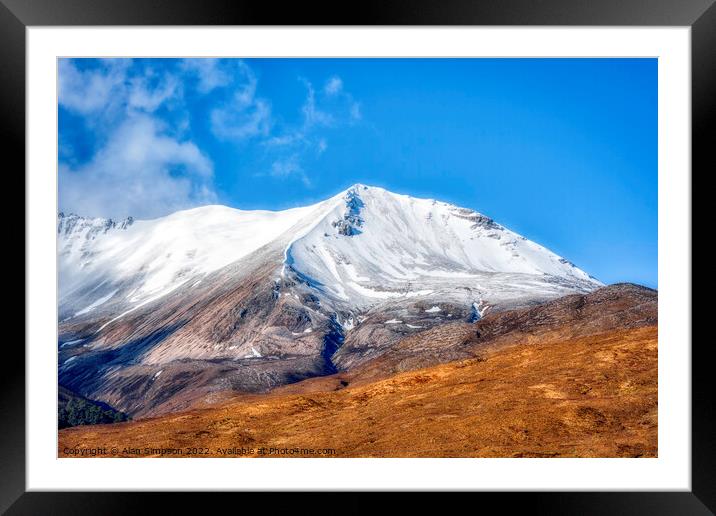 Snowy Mountain Framed Mounted Print by Alan Simpson
