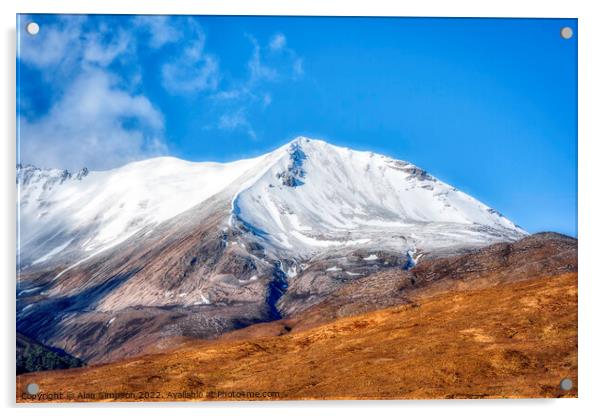 Snowy Mountain Acrylic by Alan Simpson