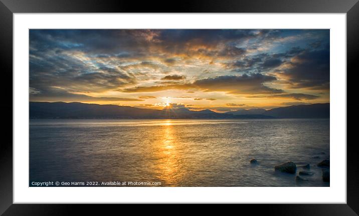 Sunset over Dunoon Framed Mounted Print by Geo Harris