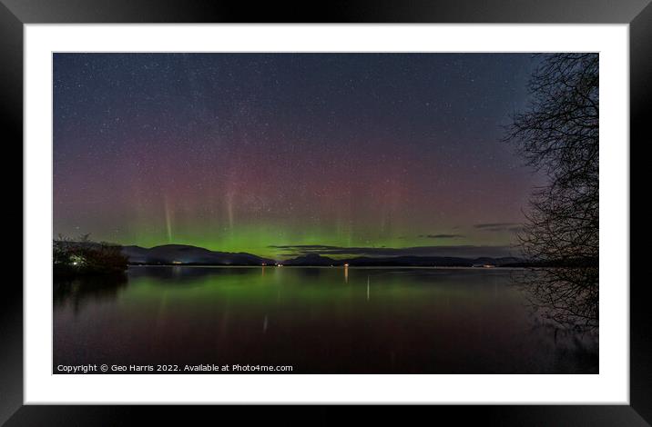 Aurora at Loch Lomond Framed Mounted Print by Geo Harris