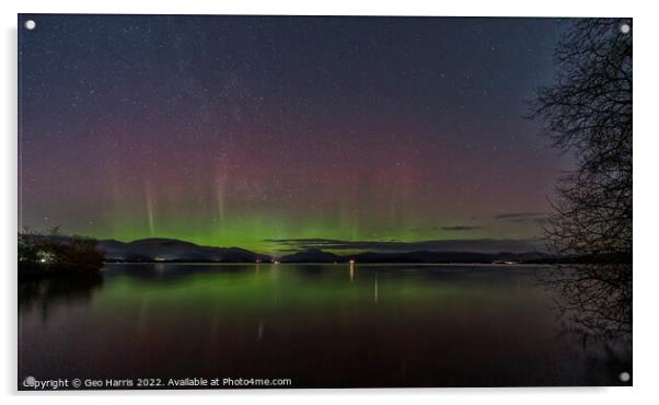 Aurora at Loch Lomond Acrylic by Geo Harris