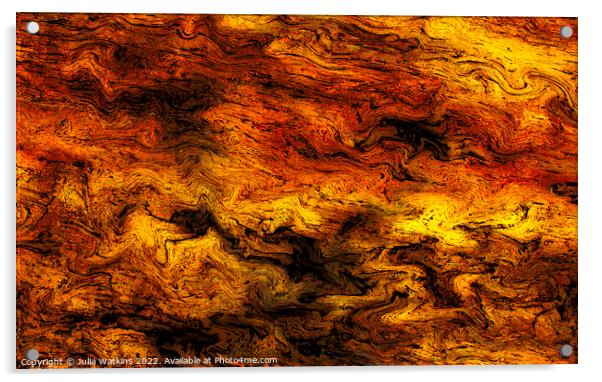 Tree bark abstract Acrylic by Julia Watkins