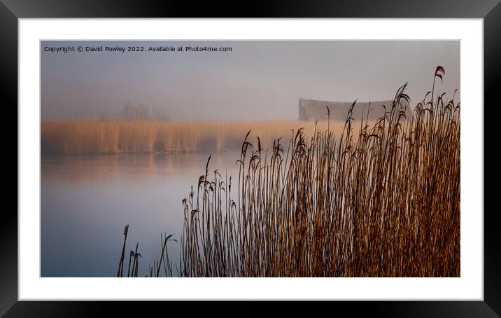 Clearing Mist Over Horsey Mere Framed Mounted Print by David Powley