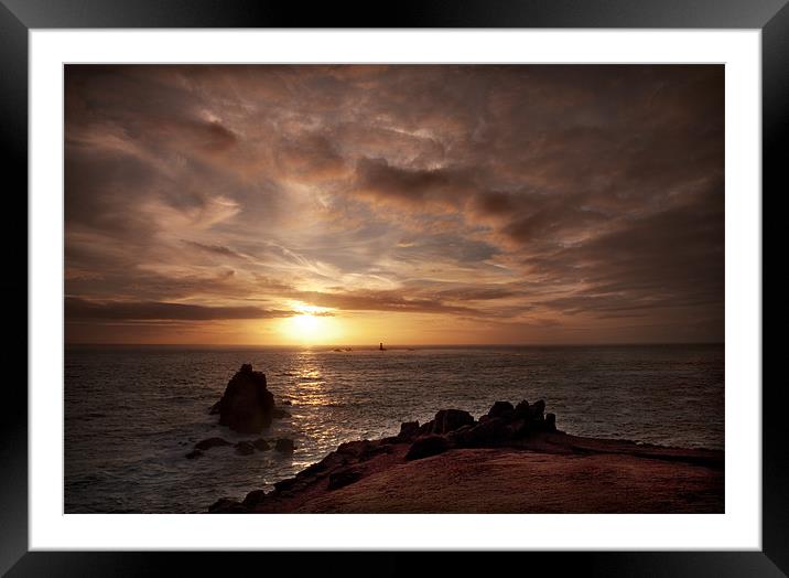 LANDS END SUNSET Framed Mounted Print by Anthony R Dudley (LRPS)
