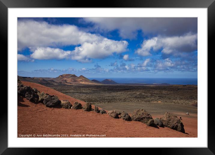 View from Timanfaya national park Framed Mounted Print by Ann Biddlecombe