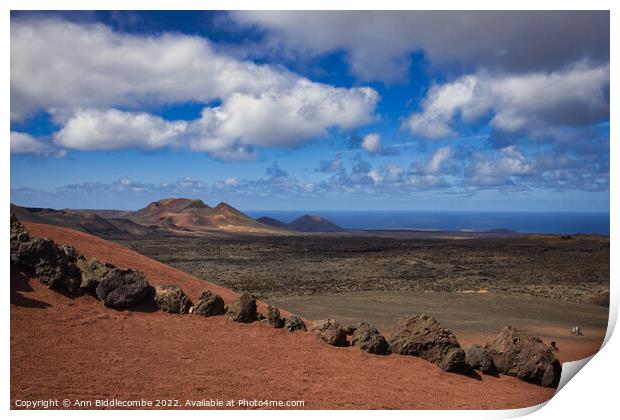 View from Timanfaya national park Print by Ann Biddlecombe