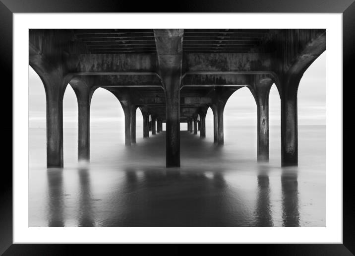 Under the pier at Boscombe Beach Framed Mounted Print by Anthony Hart