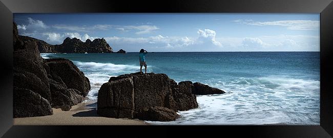 GIRL ON ROCK Framed Print by Anthony R Dudley (LRPS)