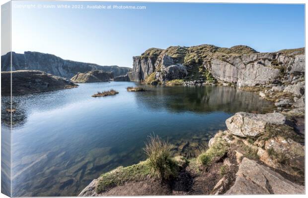 Pure blue sky over Foggintor Quarry Canvas Print by Kevin White