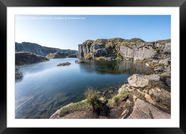 Pure blue sky over Foggintor Quarry Framed Mounted Print by Kevin White