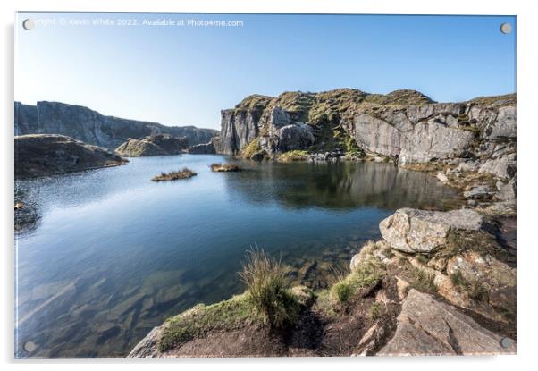 Pure blue sky over Foggintor Quarry Acrylic by Kevin White