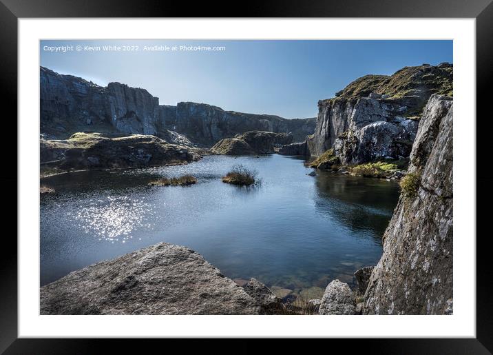 Foggintor quarry on a sunny spring day Framed Mounted Print by Kevin White