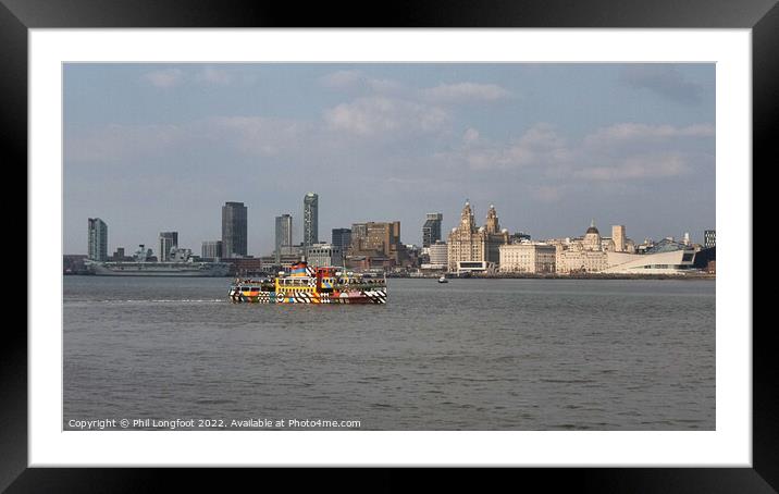 Mersey Ferry Snowdrop sailing along River Mersey Framed Mounted Print by Phil Longfoot