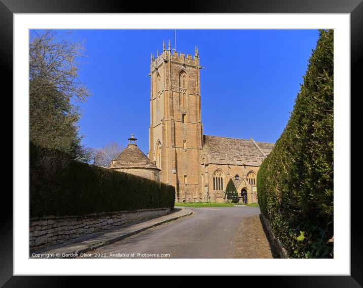 Parish church in a Somerset village Framed Mounted Print by Gordon Dixon