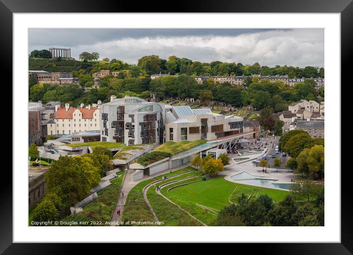 Holyrood, Scottish Parliament Building Framed Mounted Print by Douglas Kerr