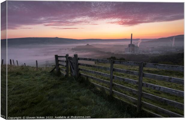Enchanting Misty Sunrise in Hope Valley Canvas Print by Steven Nokes
