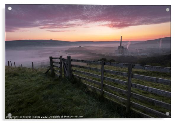 Enchanting Misty Sunrise in Hope Valley Acrylic by Steven Nokes