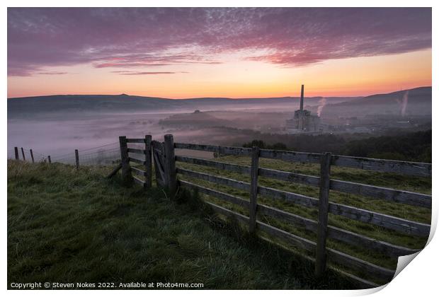 Enchanting Misty Sunrise in Hope Valley Print by Steven Nokes