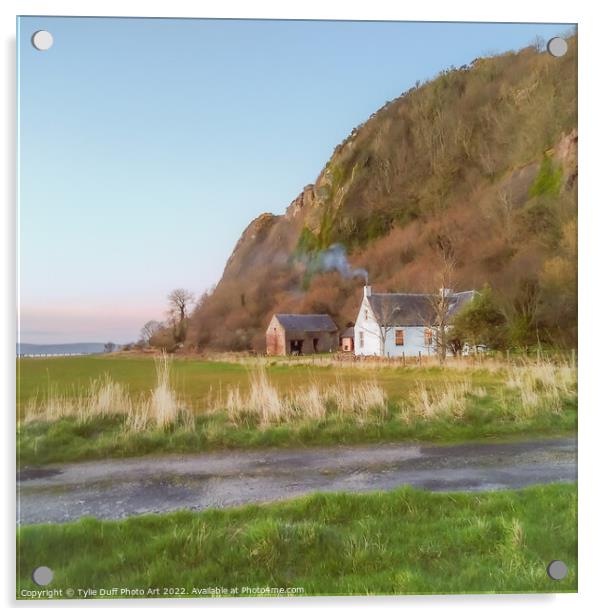 White Cottage At Portencross Acrylic by Tylie Duff Photo Art