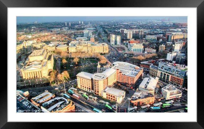 Aerial view of the Liverpool Framed Mounted Print by Stan Lihai
