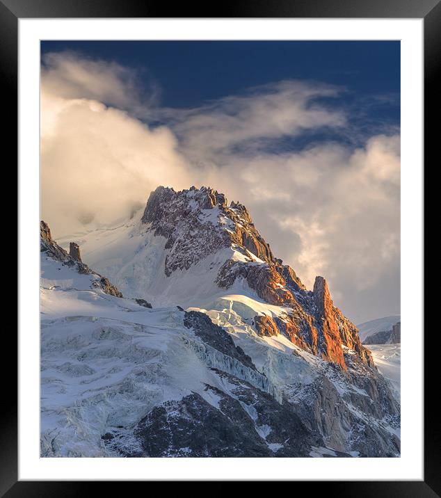Mount Maudit on fire Framed Mounted Print by Sergey Golotvin