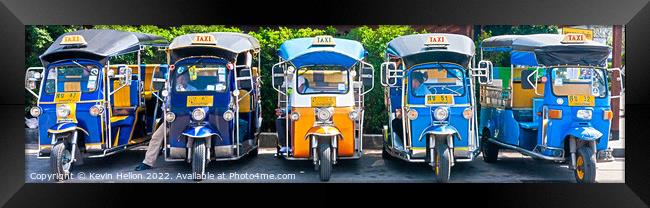 Row of Tuk tuks in Hua Hin, Thailand Framed Print by Kevin Hellon