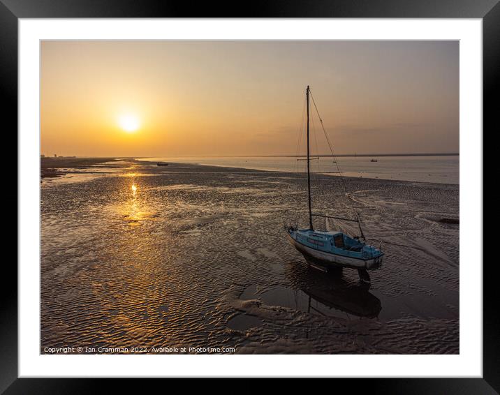 Yacht in the sunrise at Lytham Framed Mounted Print by Ian Cramman