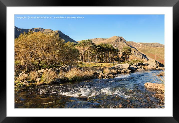 Afon Ogwen River Snowdonia Wales Framed Mounted Print by Pearl Bucknall
