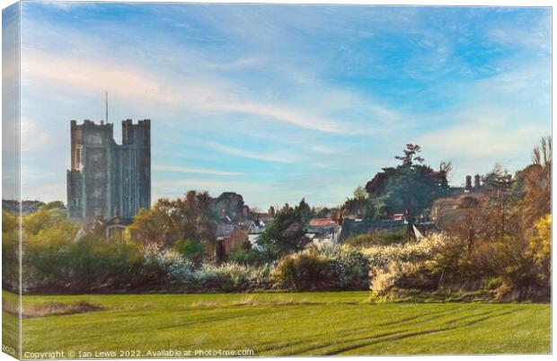 Orford Village and Castle Keep Canvas Print by Ian Lewis