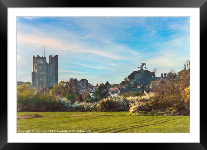 Orford Village and Castle Keep Framed Mounted Print by Ian Lewis