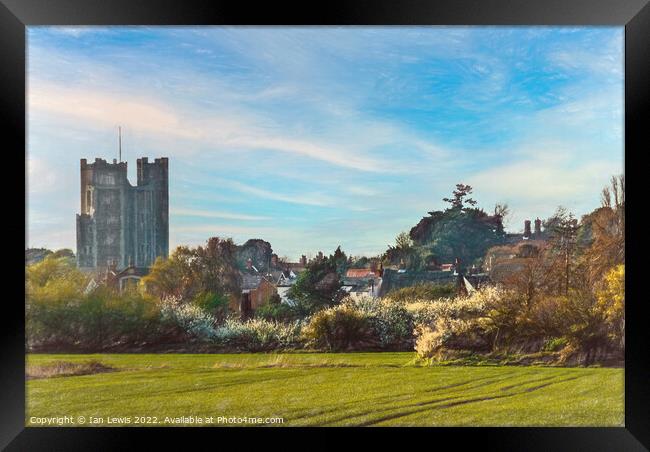 Orford Village and Castle Keep Framed Print by Ian Lewis