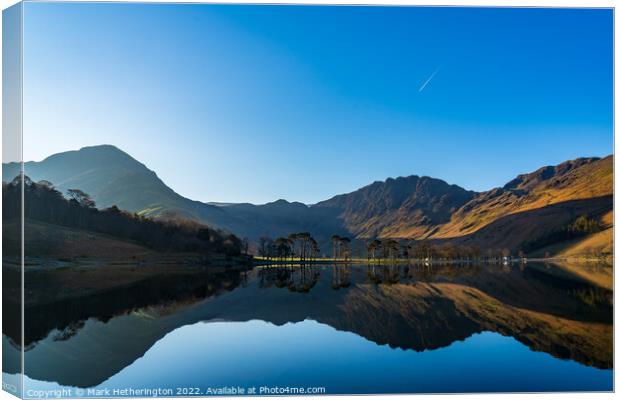Buttermere Pines and Haystacks Canvas Print by Mark Hetherington