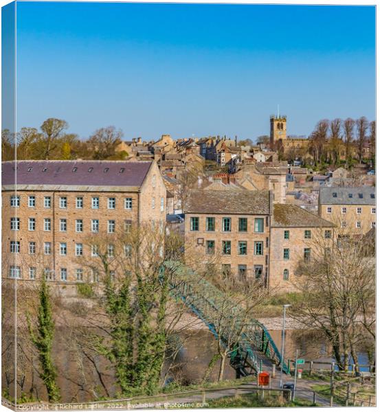 Barnard Castle Thorngate Bridge and Town from The Lendings Canvas Print by Richard Laidler