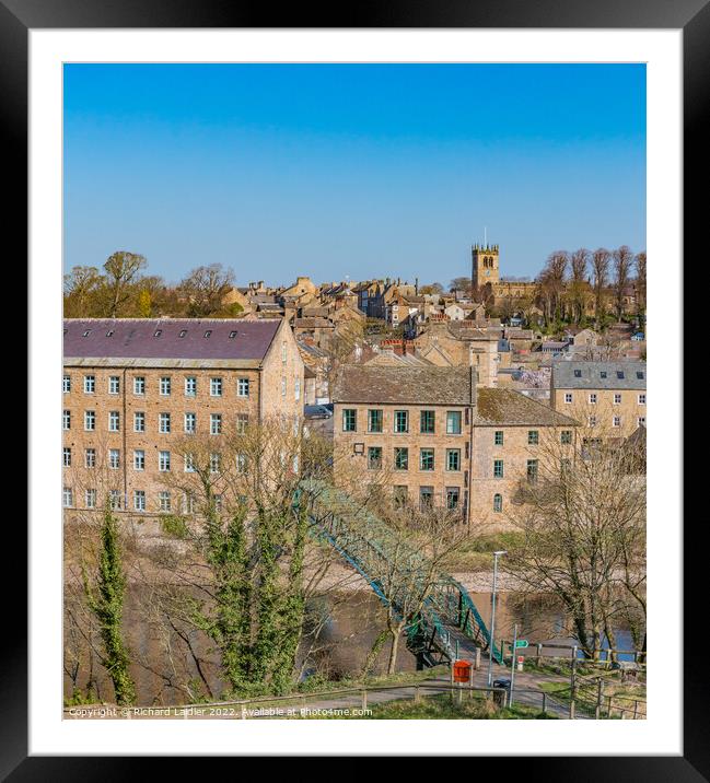Barnard Castle Thorngate Bridge and Town from The Lendings Framed Mounted Print by Richard Laidler