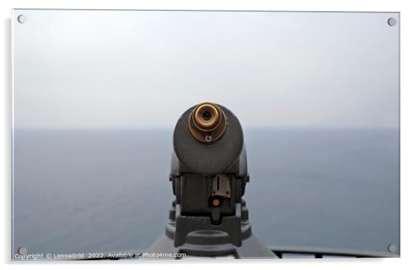 Telescope overlooking the sea Acrylic by Lensw0rld 