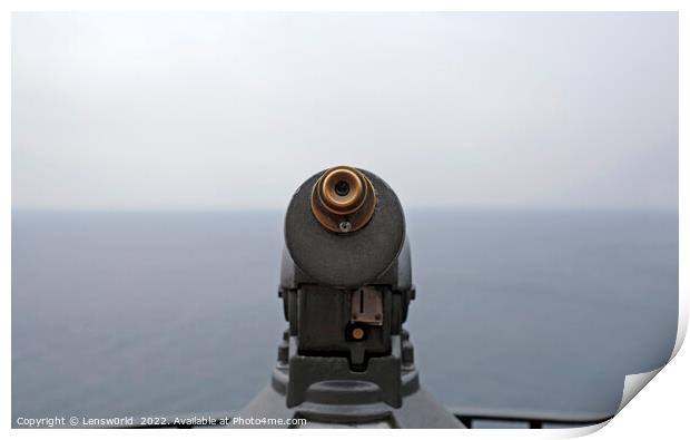Telescope overlooking the sea Print by Lensw0rld 