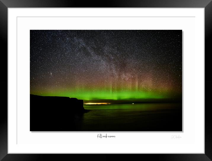 Aurora at Kilt rock on Skye Scotland Misty Isle Framed Mounted Print by JC studios LRPS ARPS