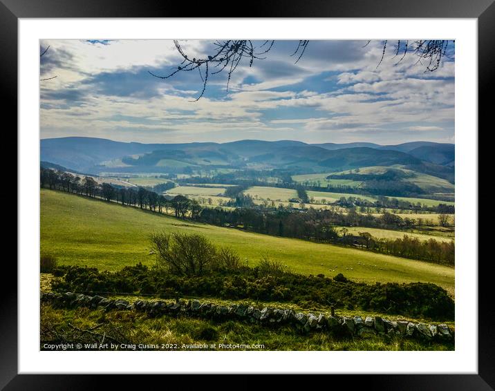 Pebbles Valley, Borders Framed Mounted Print by Wall Art by Craig Cusins