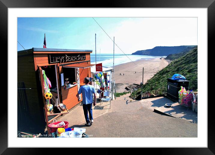 Beach shack, Cayton Bay, Yorkshire. Framed Mounted Print by john hill