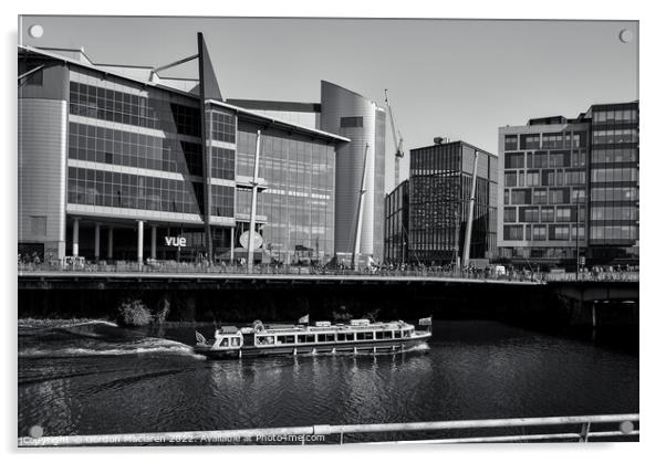 Principality Stadium, Cardiff, in Black + White Acrylic by Gordon Maclaren
