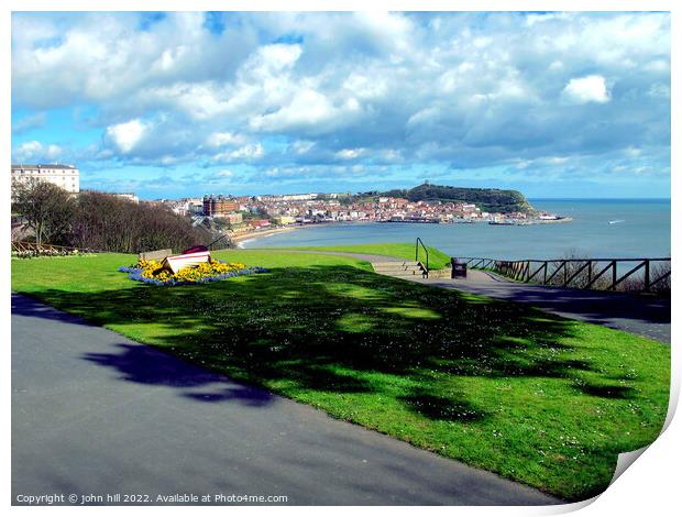 Scarborough view, Yorkshire. Print by john hill