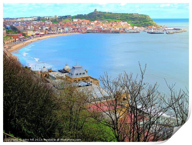 Scarborough bay, North Yorkshire. Print by john hill