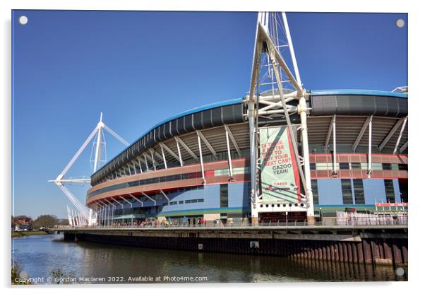Principality Stadium, Cardiff, on match day Acrylic by Gordon Maclaren