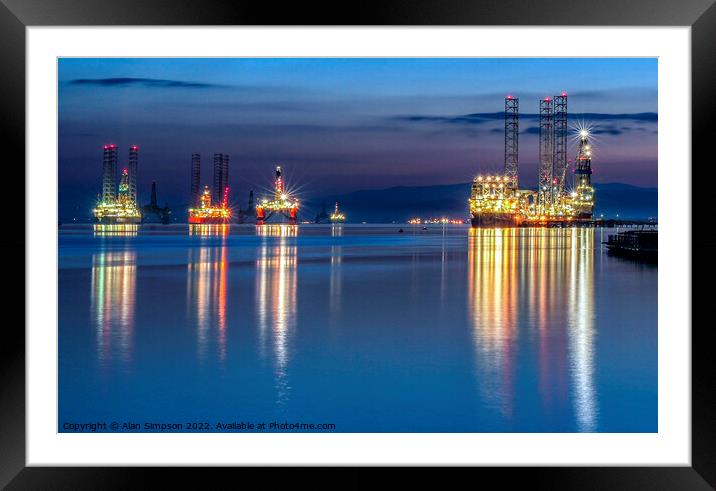 Cromarty Firth Oil Rigs Framed Mounted Print by Alan Simpson
