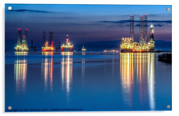 Cromarty Firth Oil Rigs Acrylic by Alan Simpson