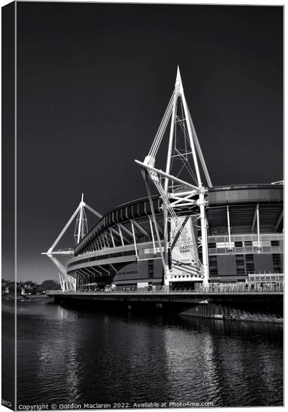 Match Day, Principality Stadium, Cardiff, in Black + White Canvas Print by Gordon Maclaren
