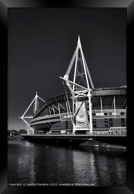 Match Day, Principality Stadium, Cardiff, in Black + White Framed Print by Gordon Maclaren