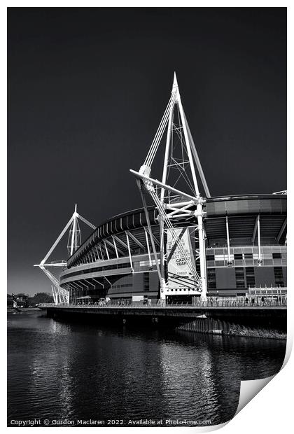 Match Day, Principality Stadium, Cardiff, in Black + White Print by Gordon Maclaren