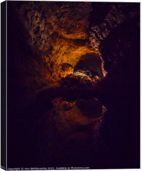 caves in Lanzarote  Canvas Print by Ann Biddlecombe