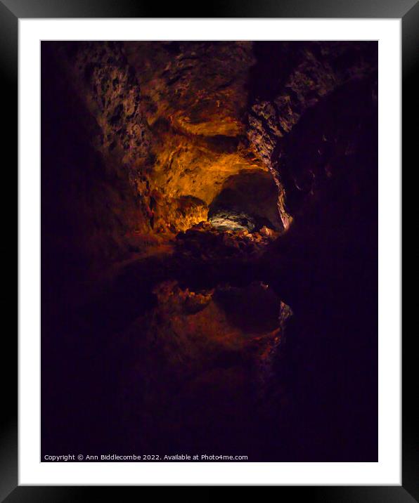 caves in Lanzarote  Framed Mounted Print by Ann Biddlecombe